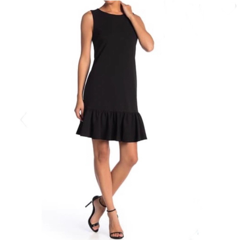 Betsey Johnson Ruffled Hem Scuba Crepe Dress 8
